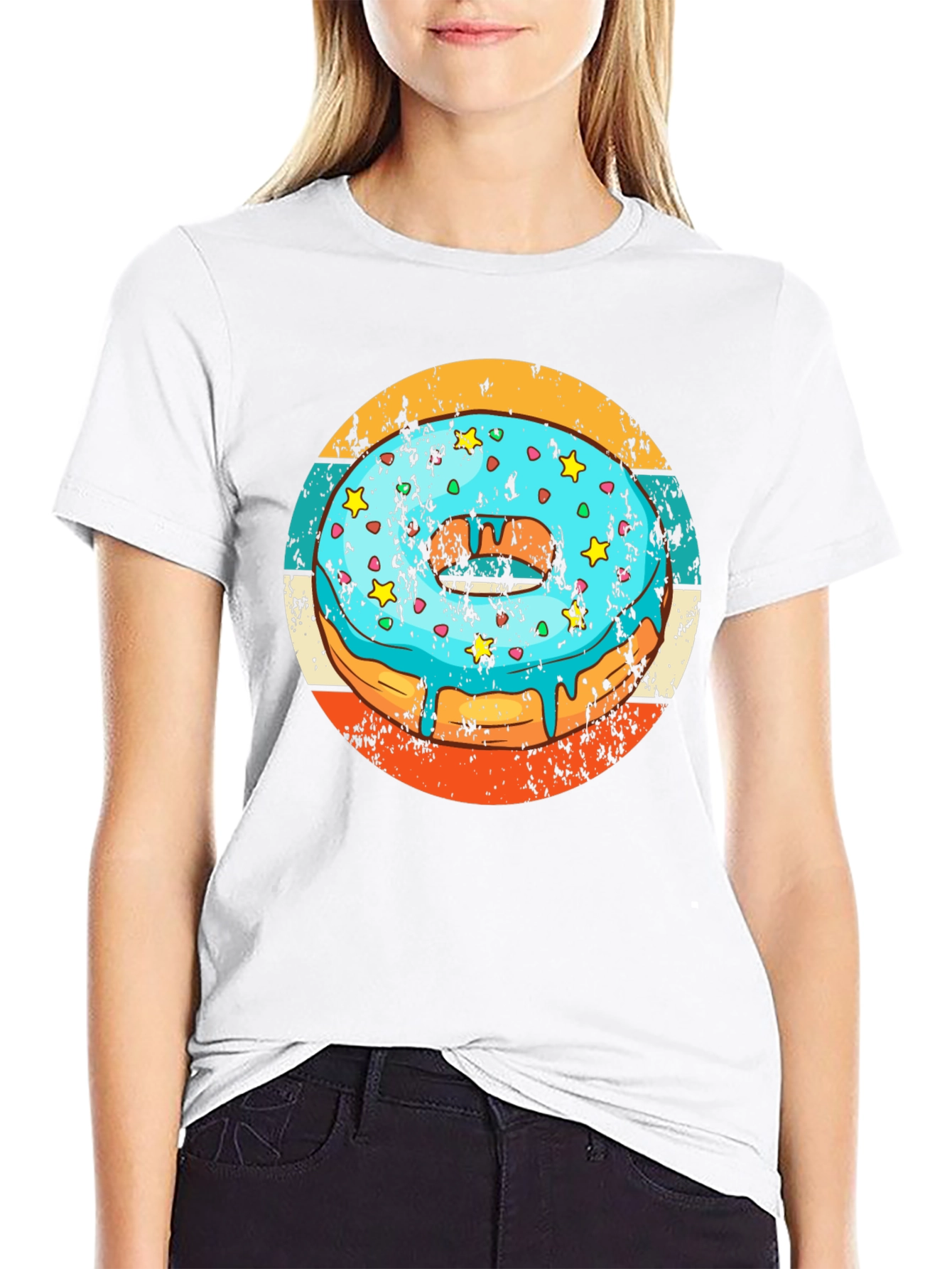 Retro Donut T-Shirt - Glazed & Sprinkled