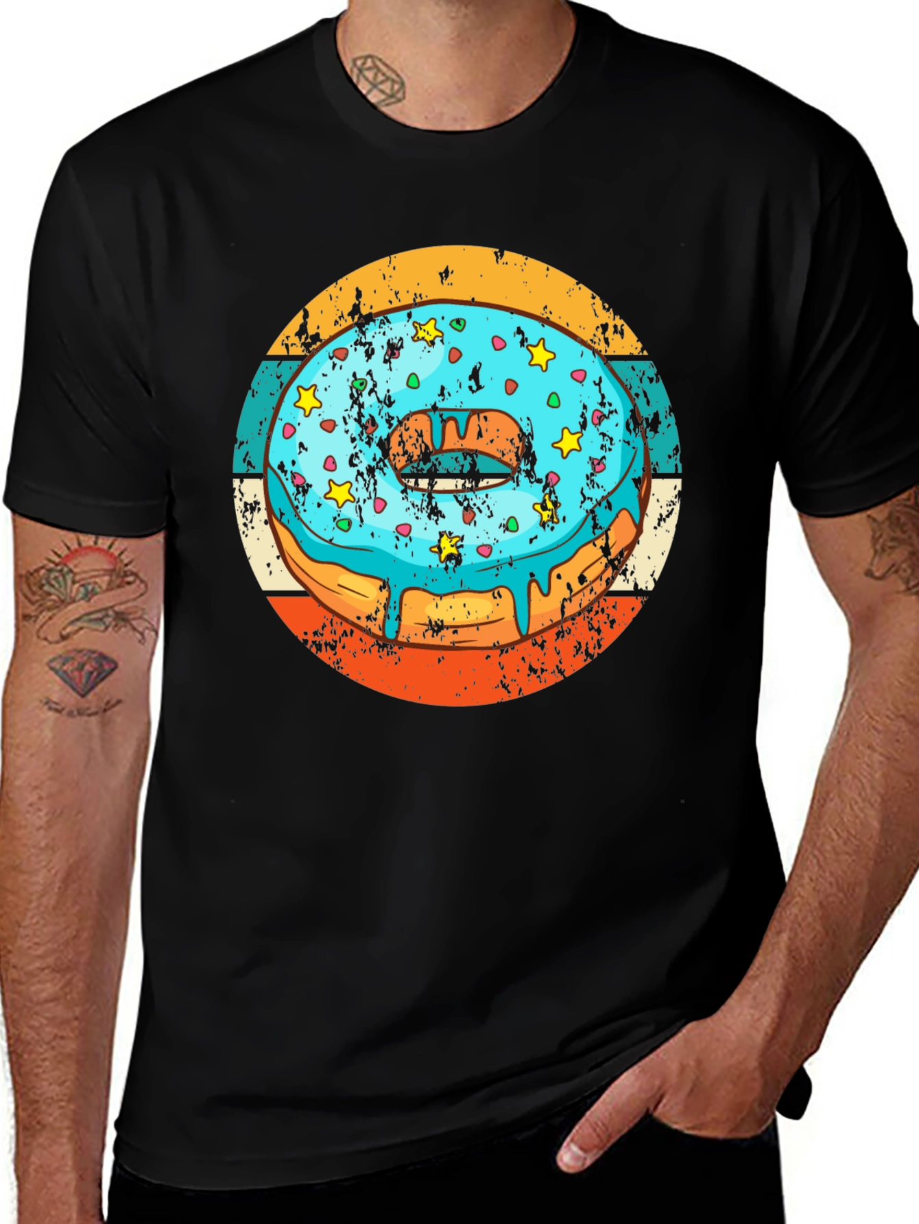 Retro Donut T-Shirt - Glazed & Sprinkled