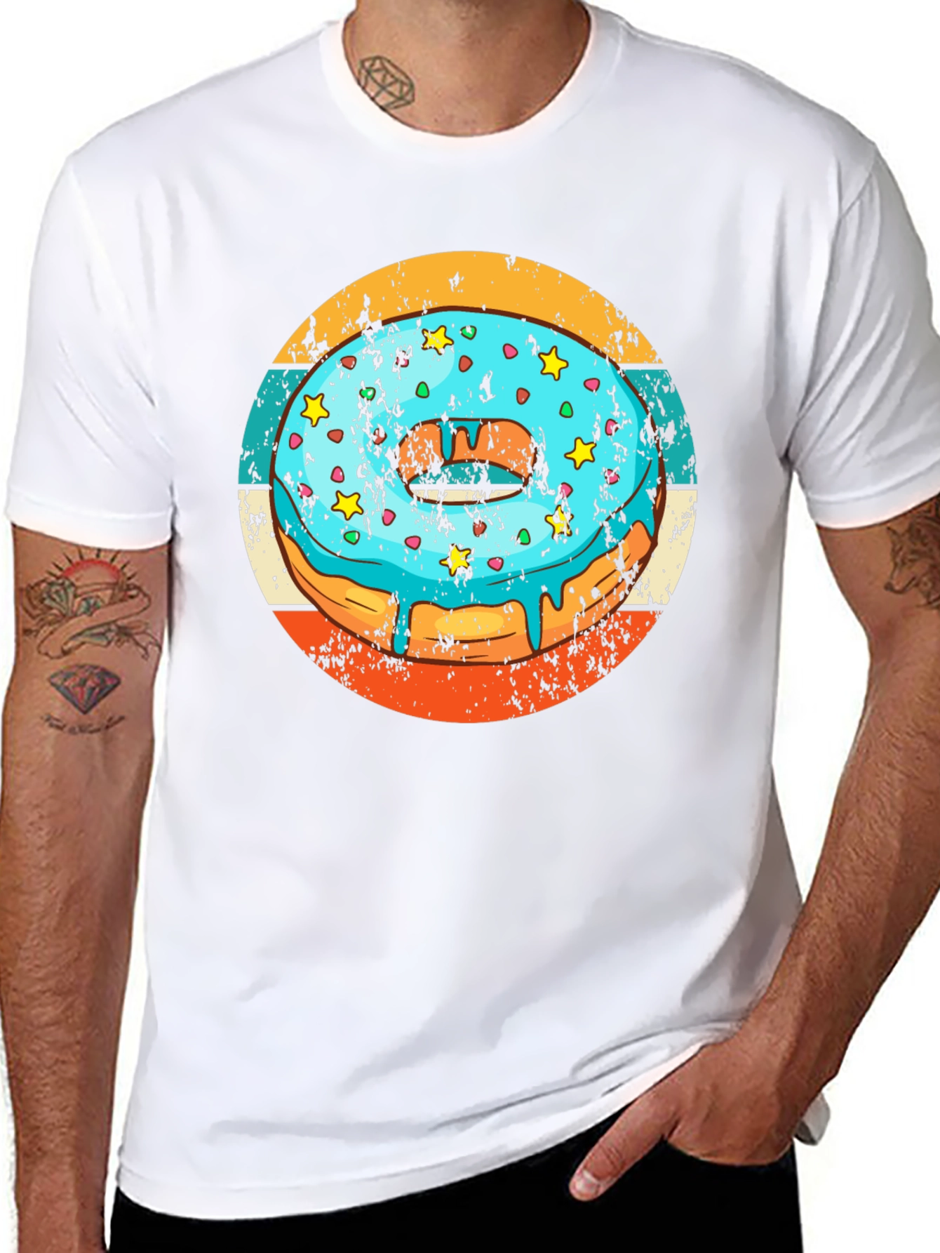 Retro Donut T-Shirt - Glazed & Sprinkled
