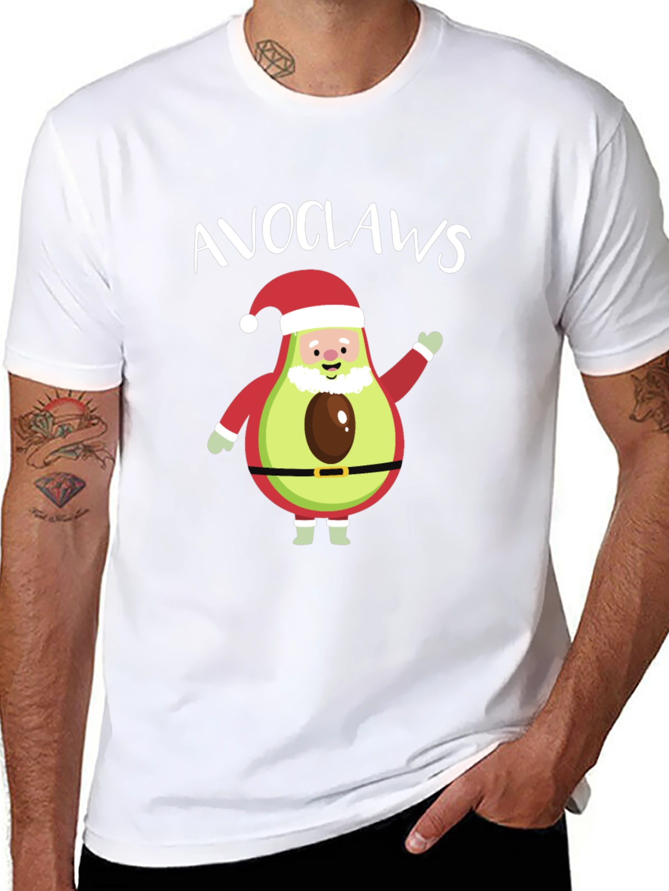 Avoclaws Santa T-Shirt - Christmas Avocado Pun