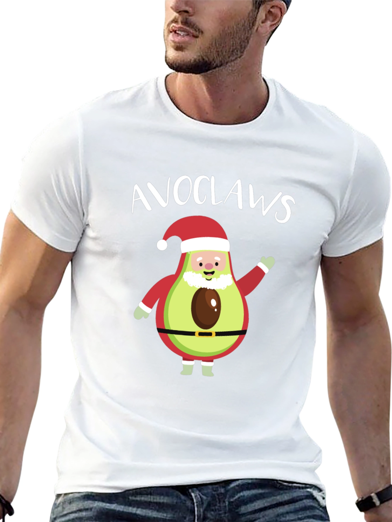 Avoclaws Santa T-Shirt - Christmas Avocado Pun