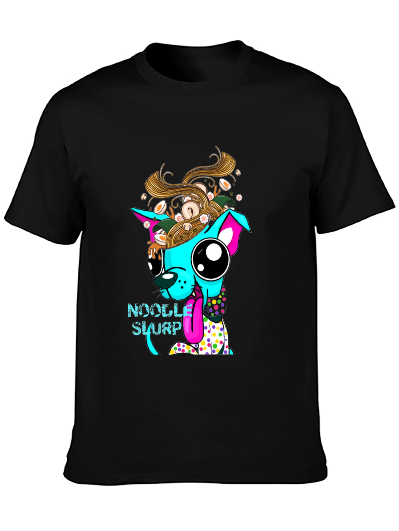 Noodle Slurp Dog T-Shirt - Unique Graphic Tee