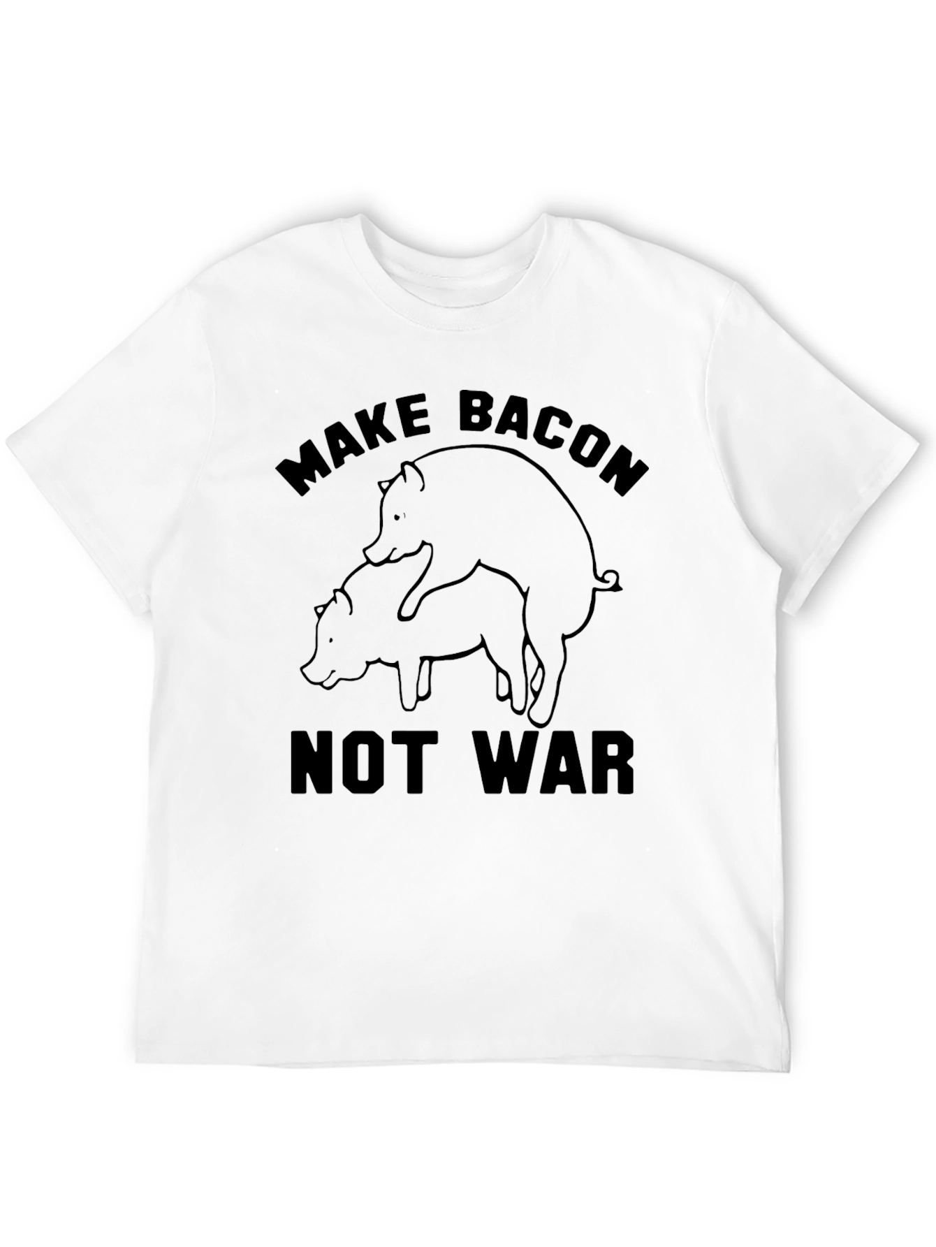 Make Bacon Not War T-Shirt - Funny Pig Design