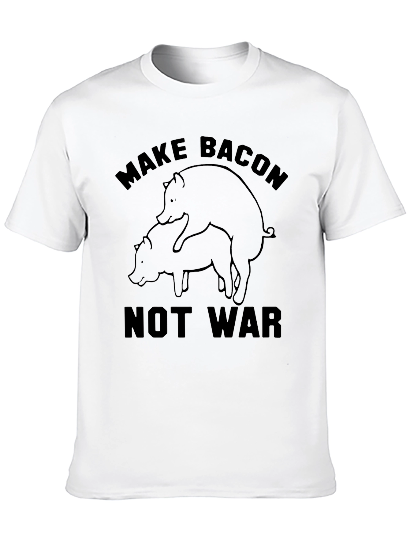 Make Bacon Not War T-Shirt - Funny Pig Design