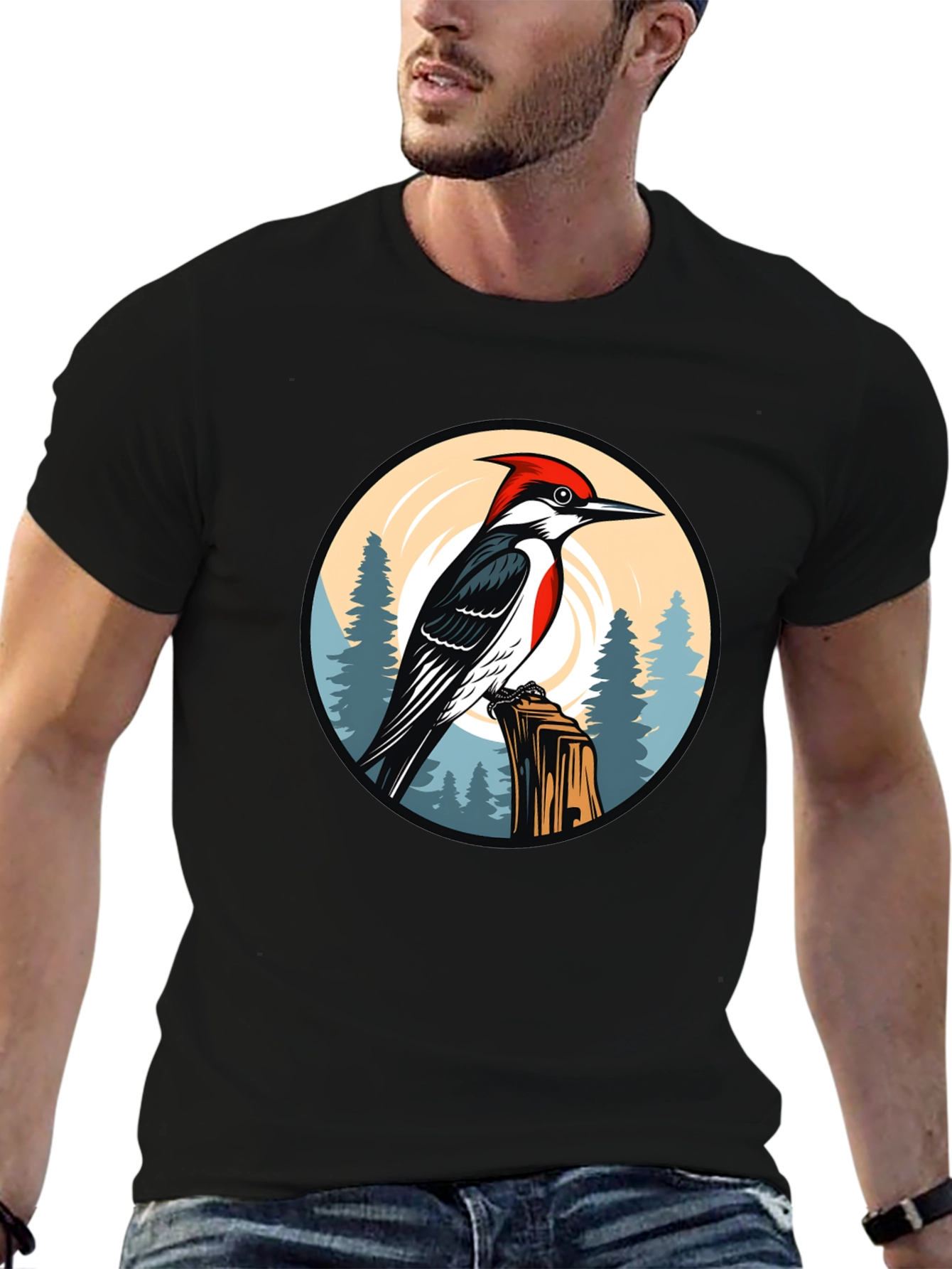 Woodpecker Graphic Tee - Nature Design