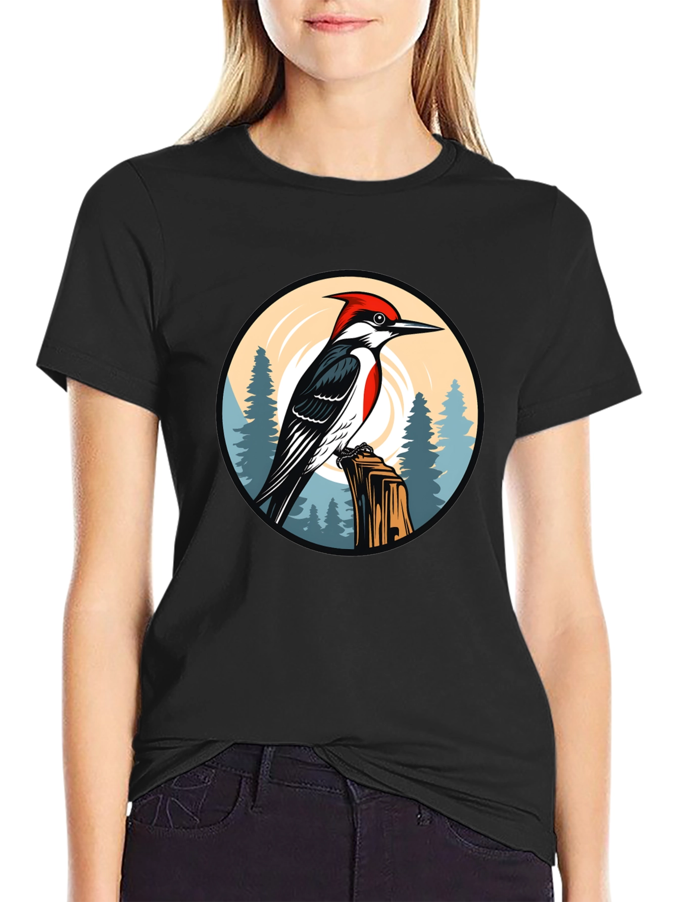 Woodpecker Graphic Tee - Nature Design
