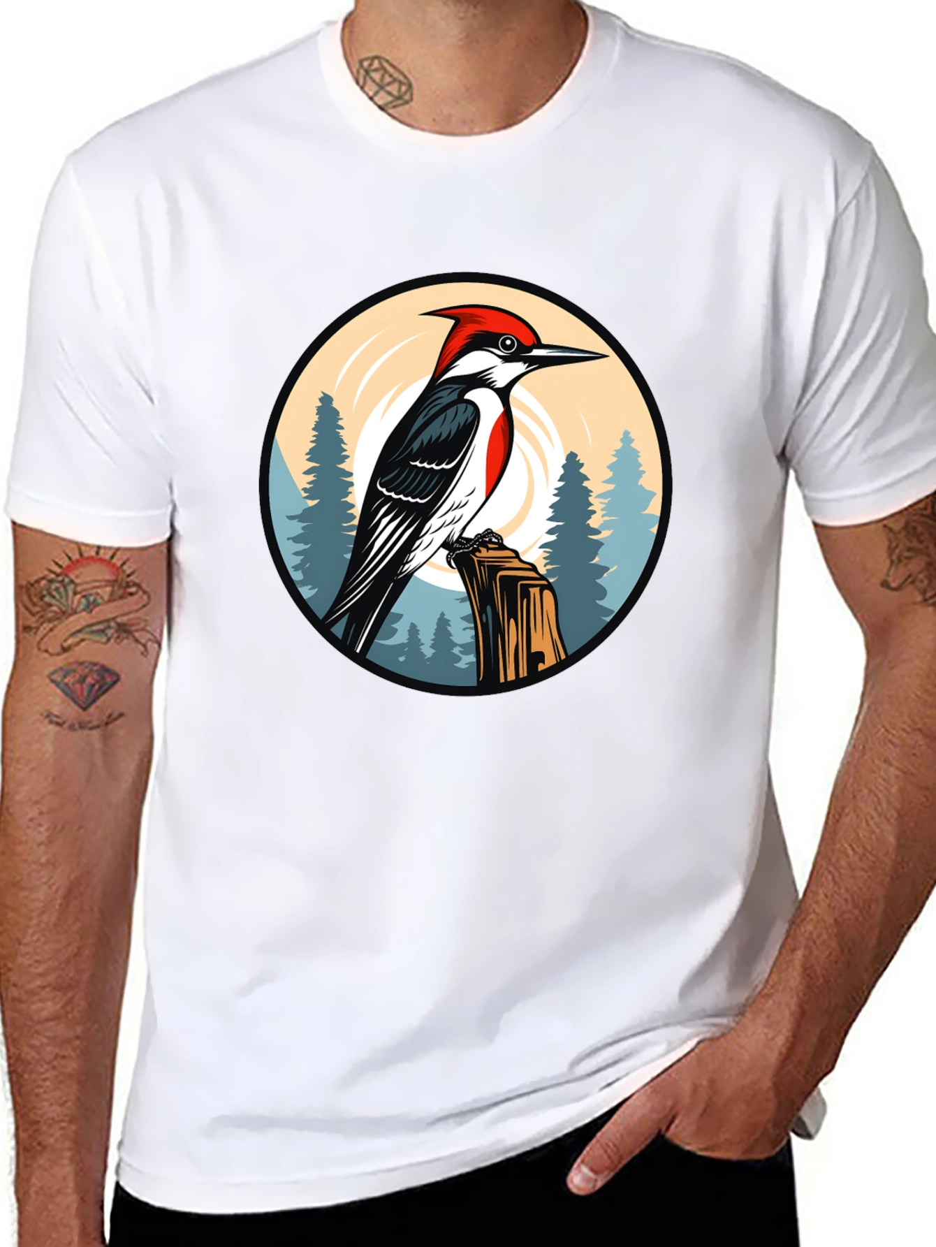 Woodpecker Graphic Tee - Nature Design