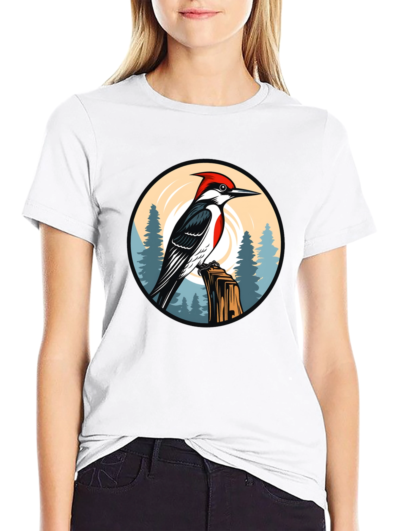 Woodpecker Graphic Tee - Nature Design
