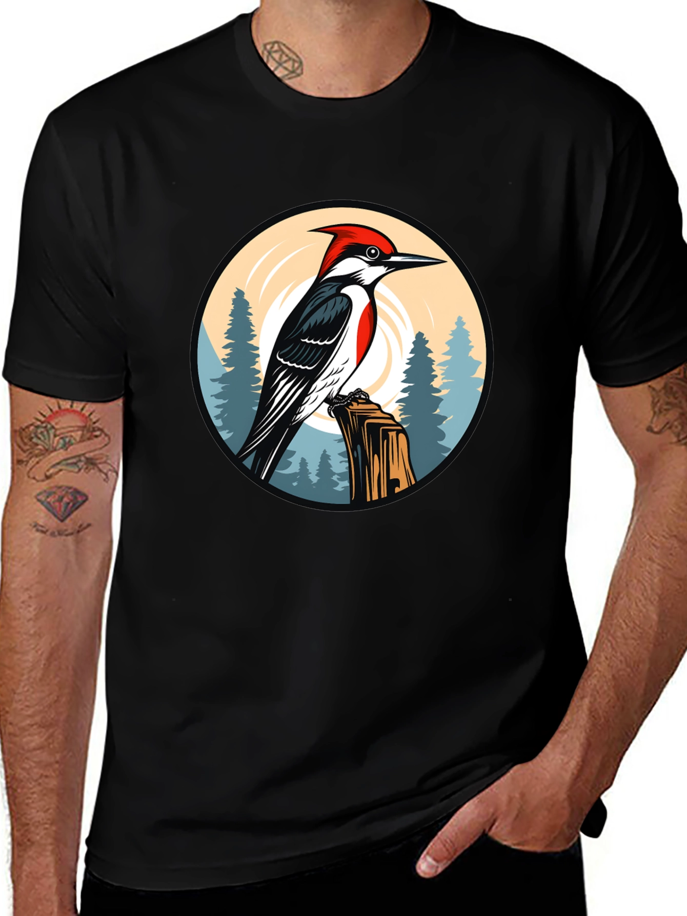 Woodpecker Graphic Tee - Nature Design