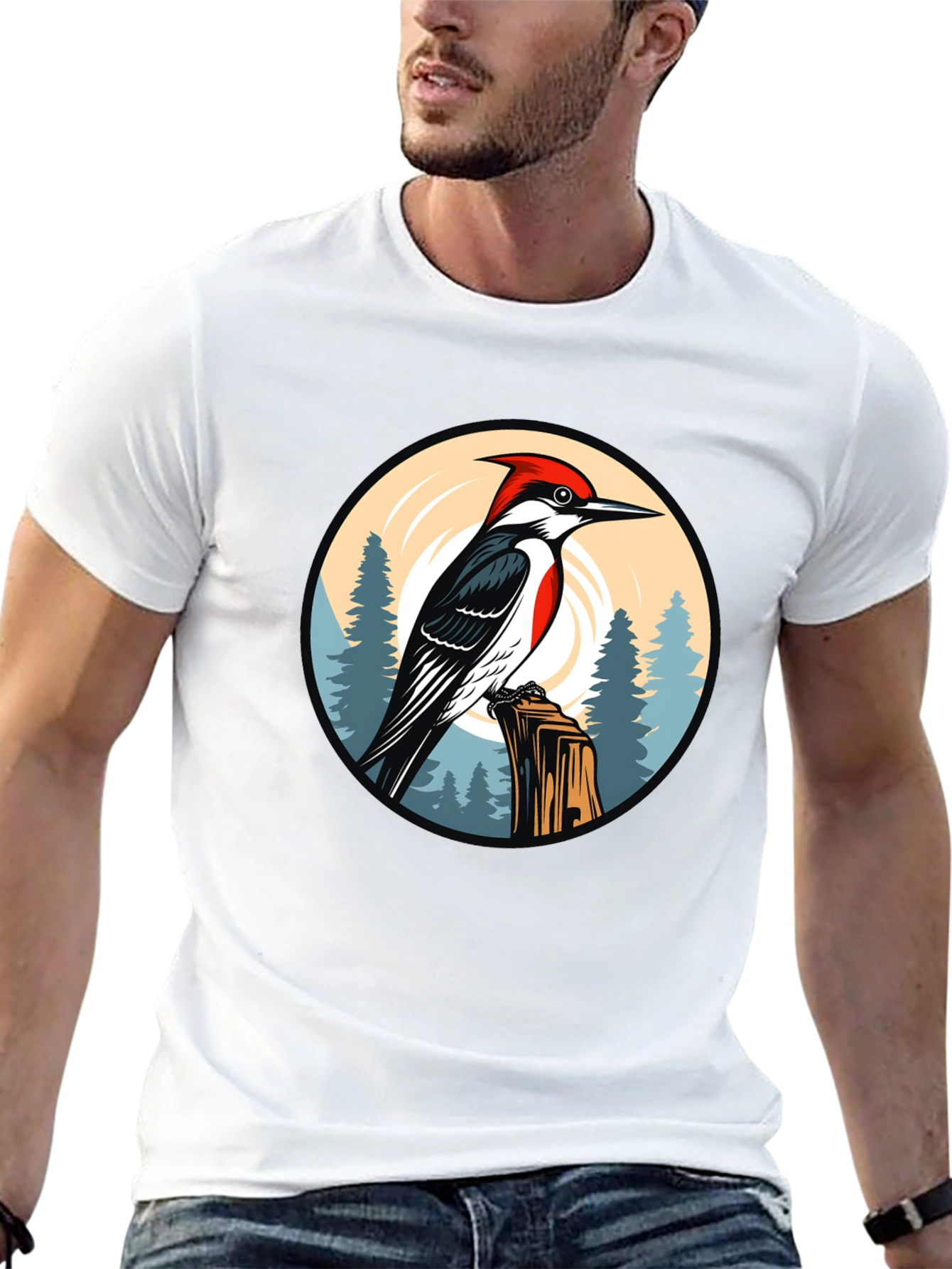 Woodpecker Graphic Tee - Nature Design