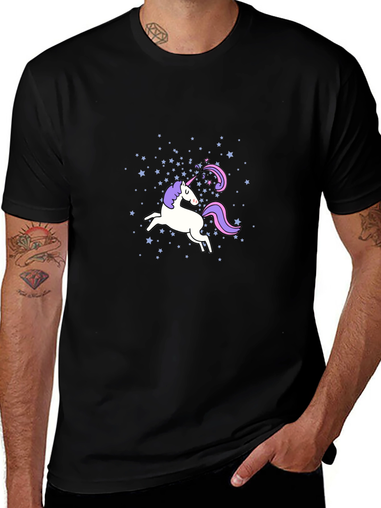Unicorn Starry Black T-Shirt