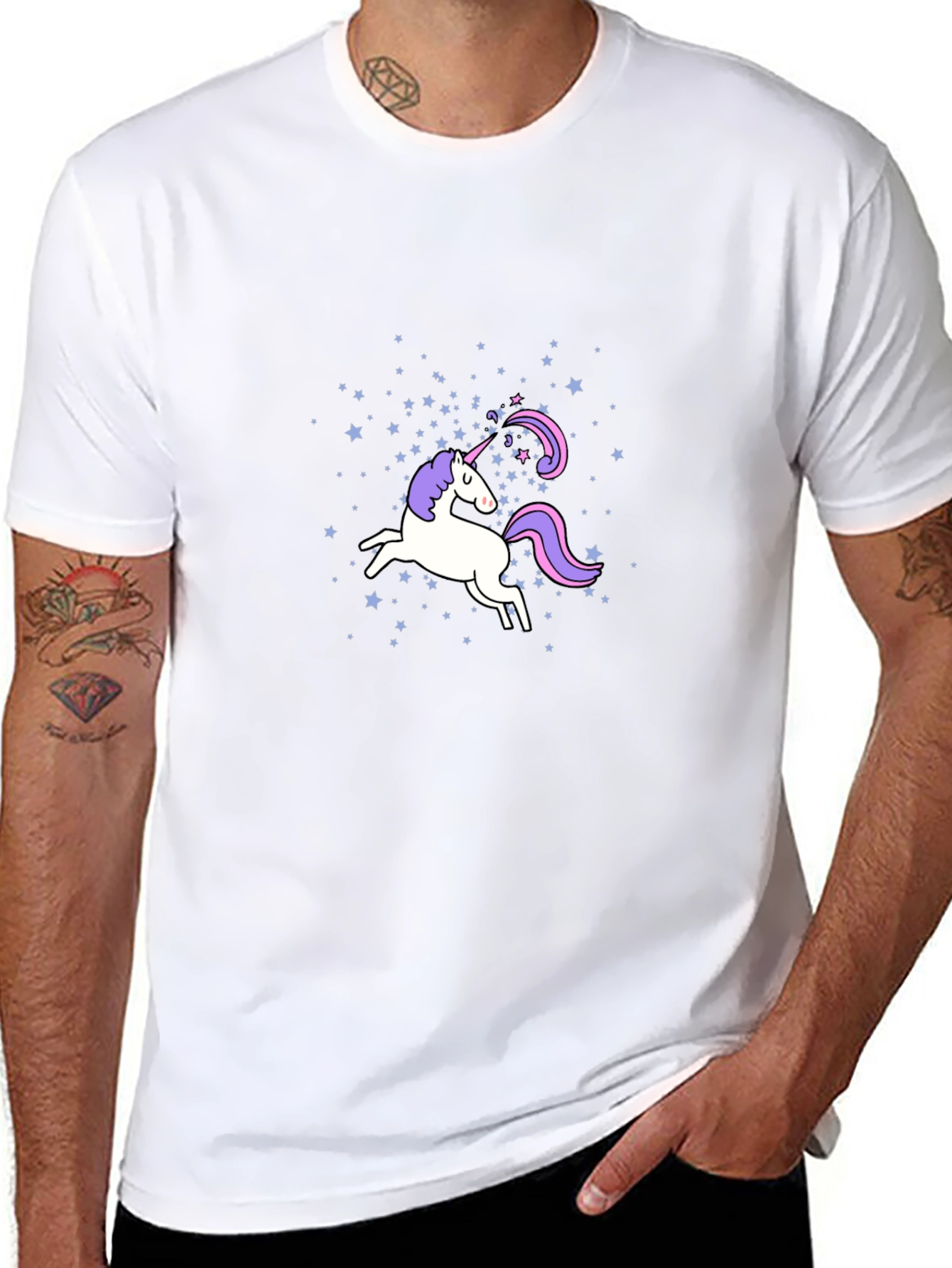 Unicorn Starry Black T-Shirt