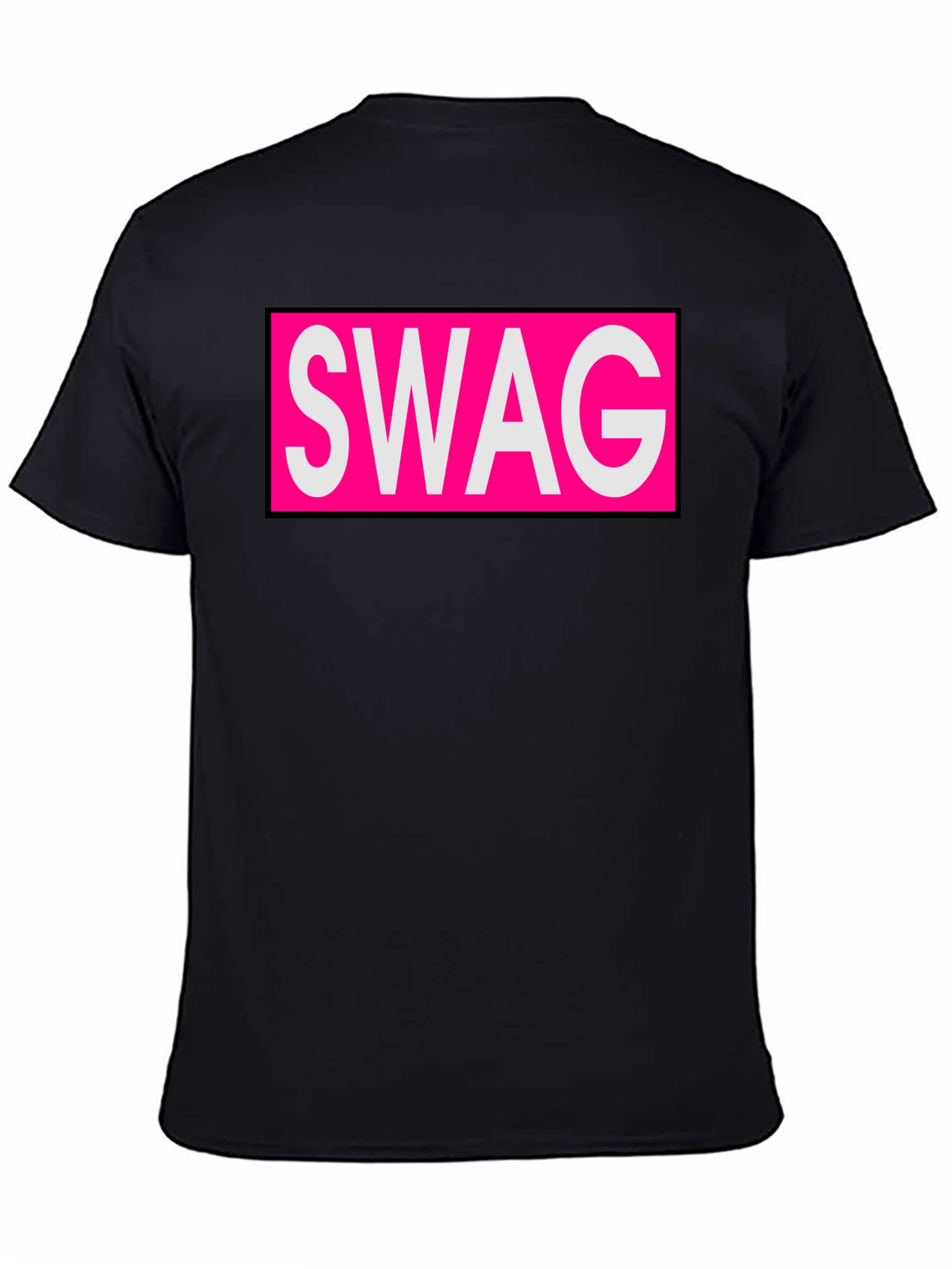 Mens Black T-Shirt with SWAG Graphic Print