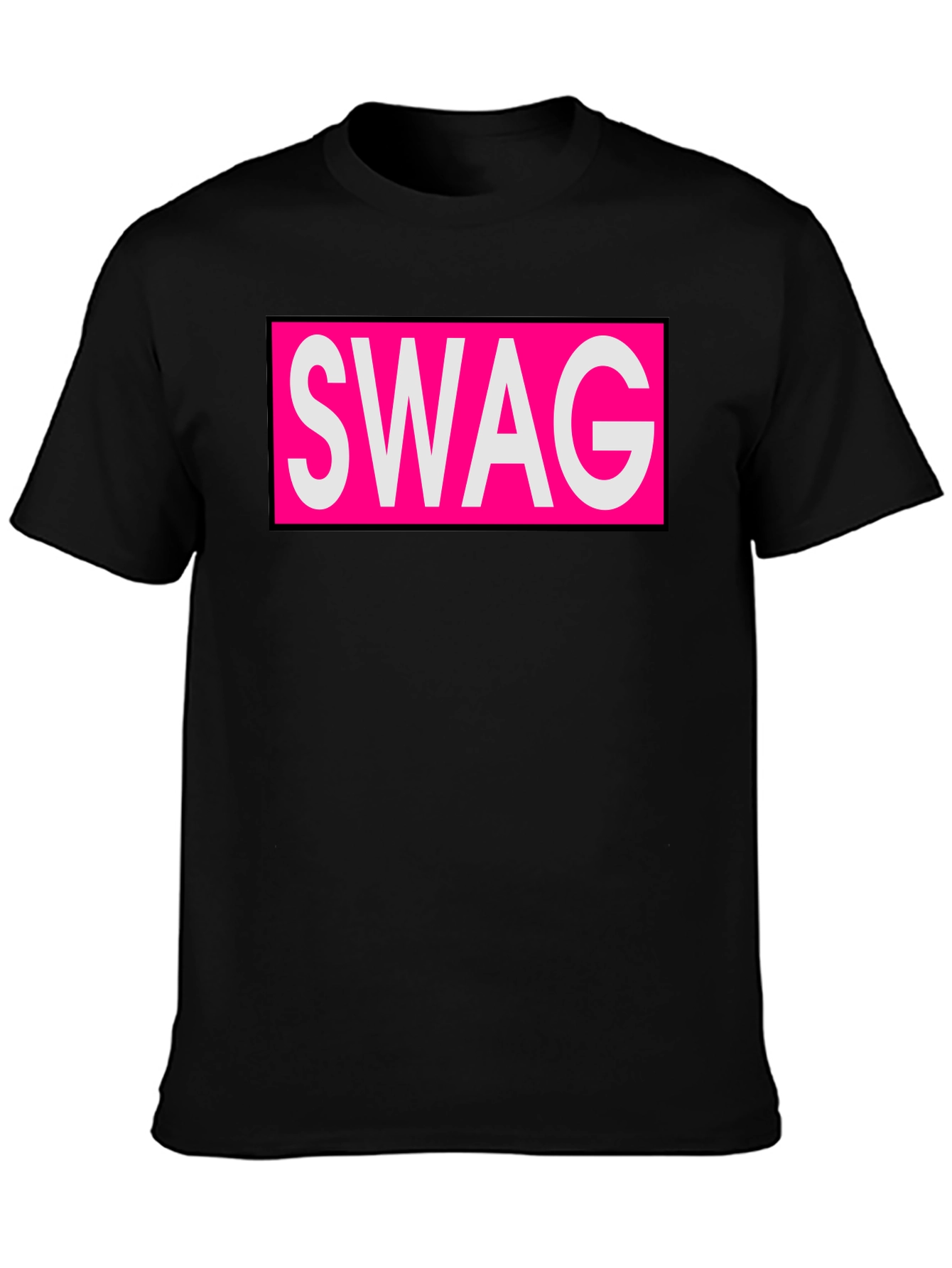 Mens Black T-Shirt with SWAG Graphic Print