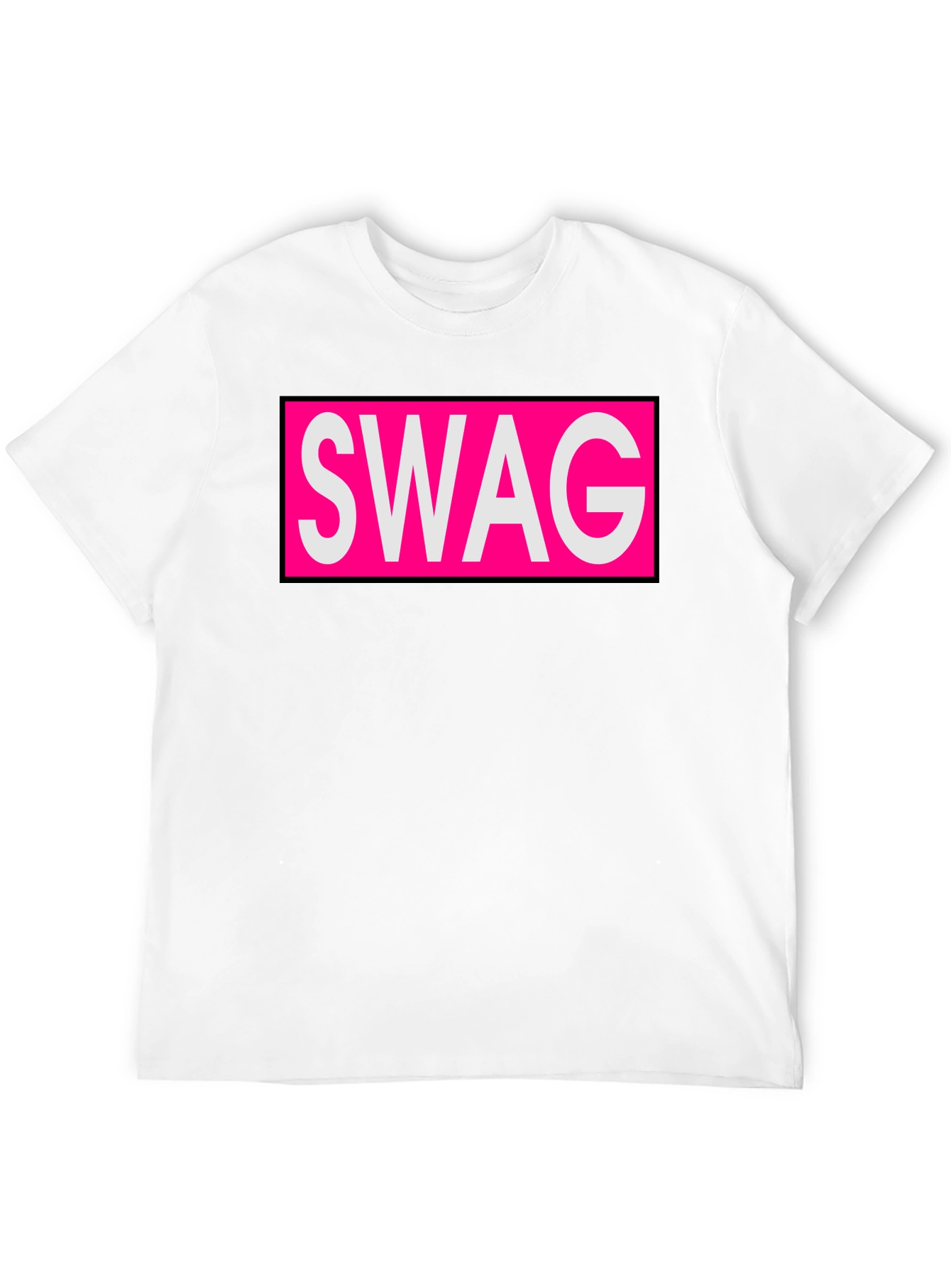 Mens Black T-Shirt with SWAG Graphic Print
