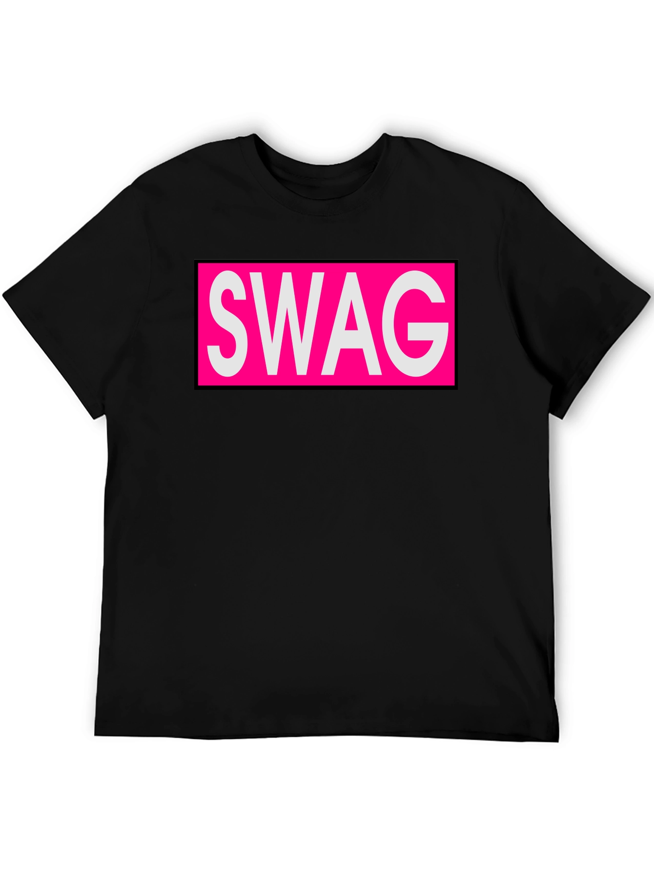 Mens Black T-Shirt with SWAG Graphic Print