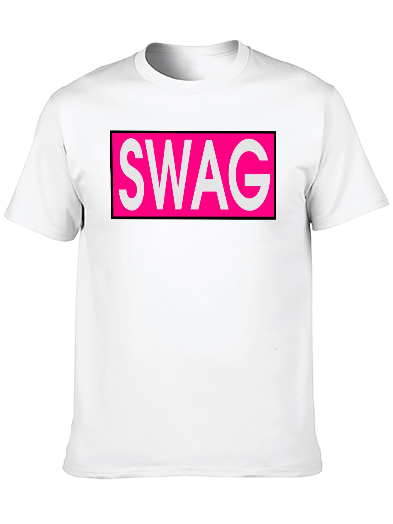 Mens Black T-Shirt with SWAG Graphic Print