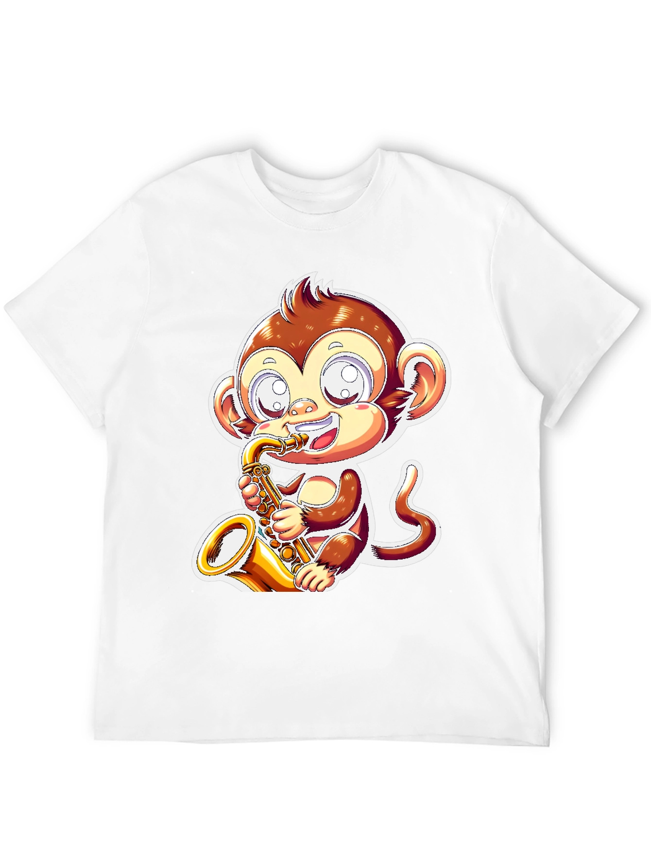 Monkey Saxophone Graphic Tee - Black T-Shirt