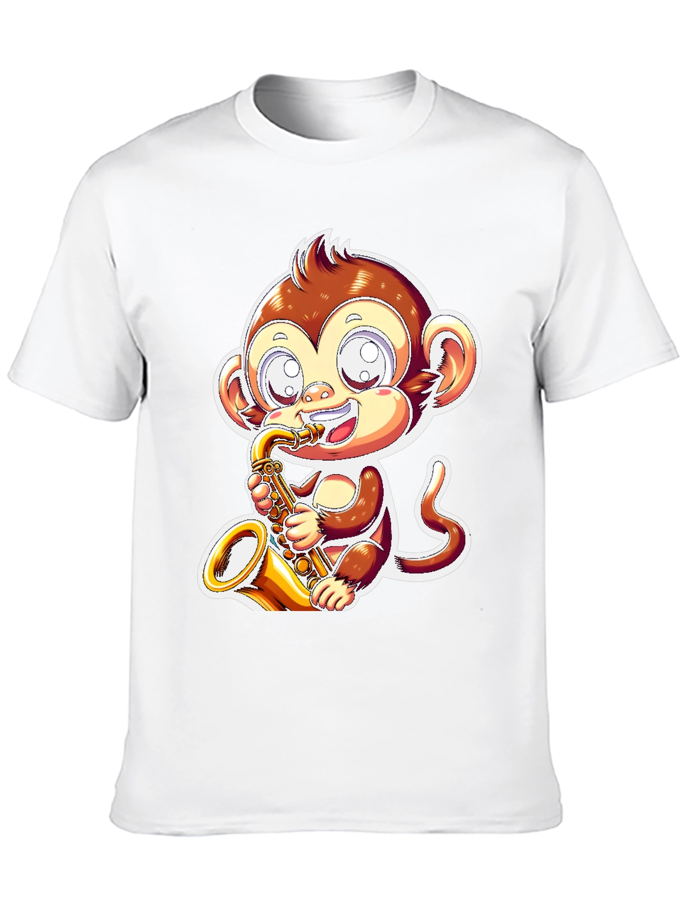 Monkey Saxophone Graphic Tee - Black T-Shirt