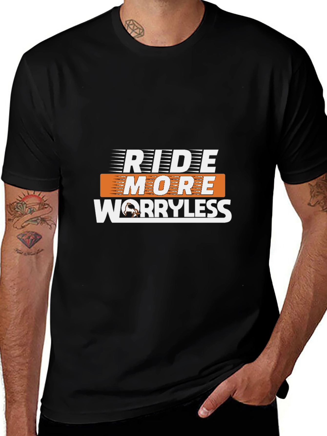 Ride More Worryless Black Graphic Tee