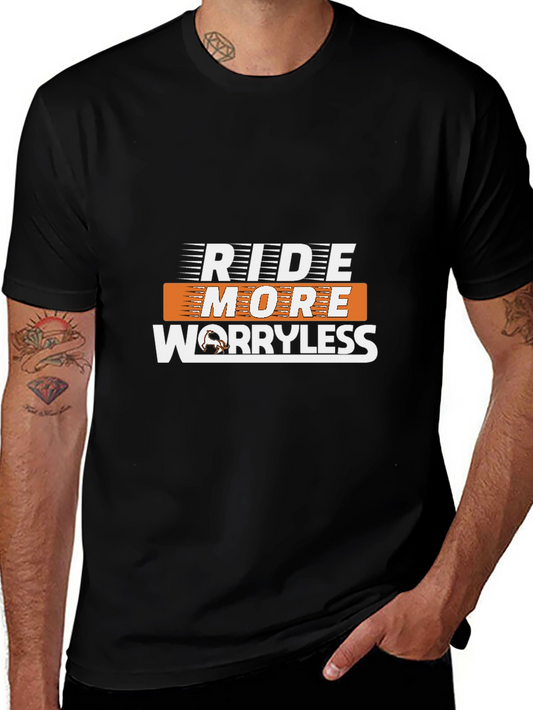 Ride More Worryless Black Graphic Tee