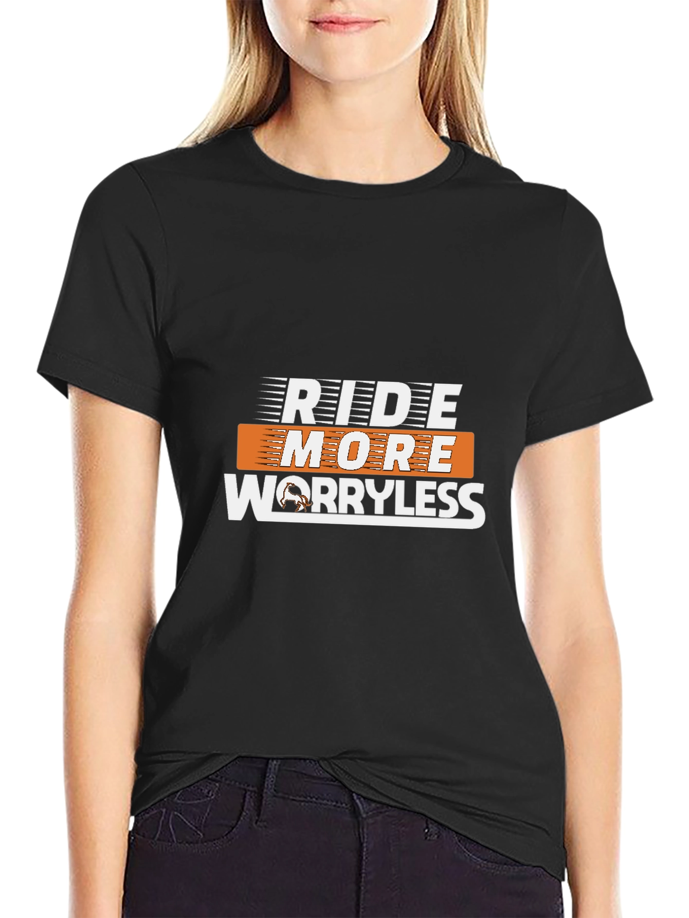 Ride More Worryless Black Graphic Tee