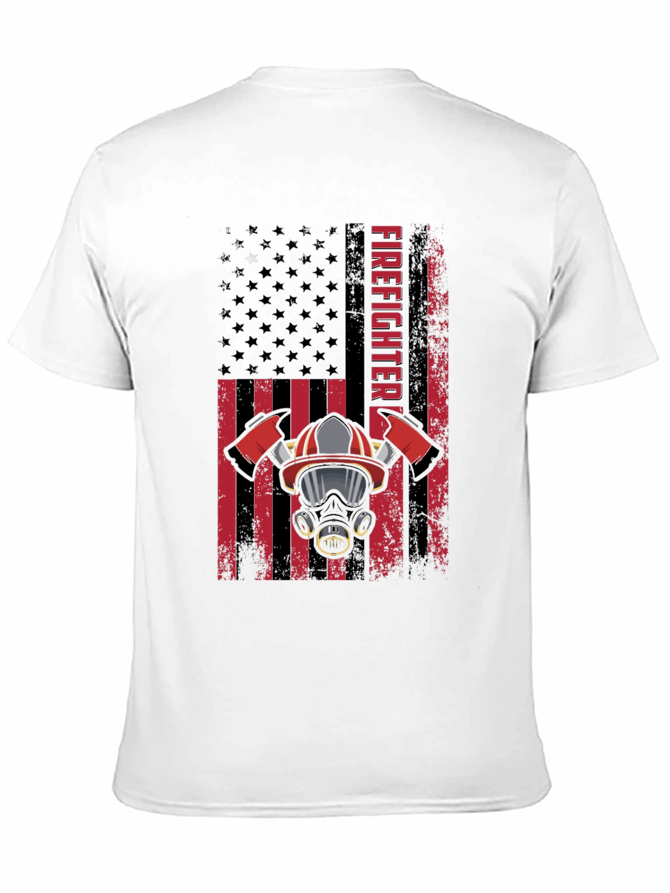 Firefighter American Flag Graphic Tee - Black