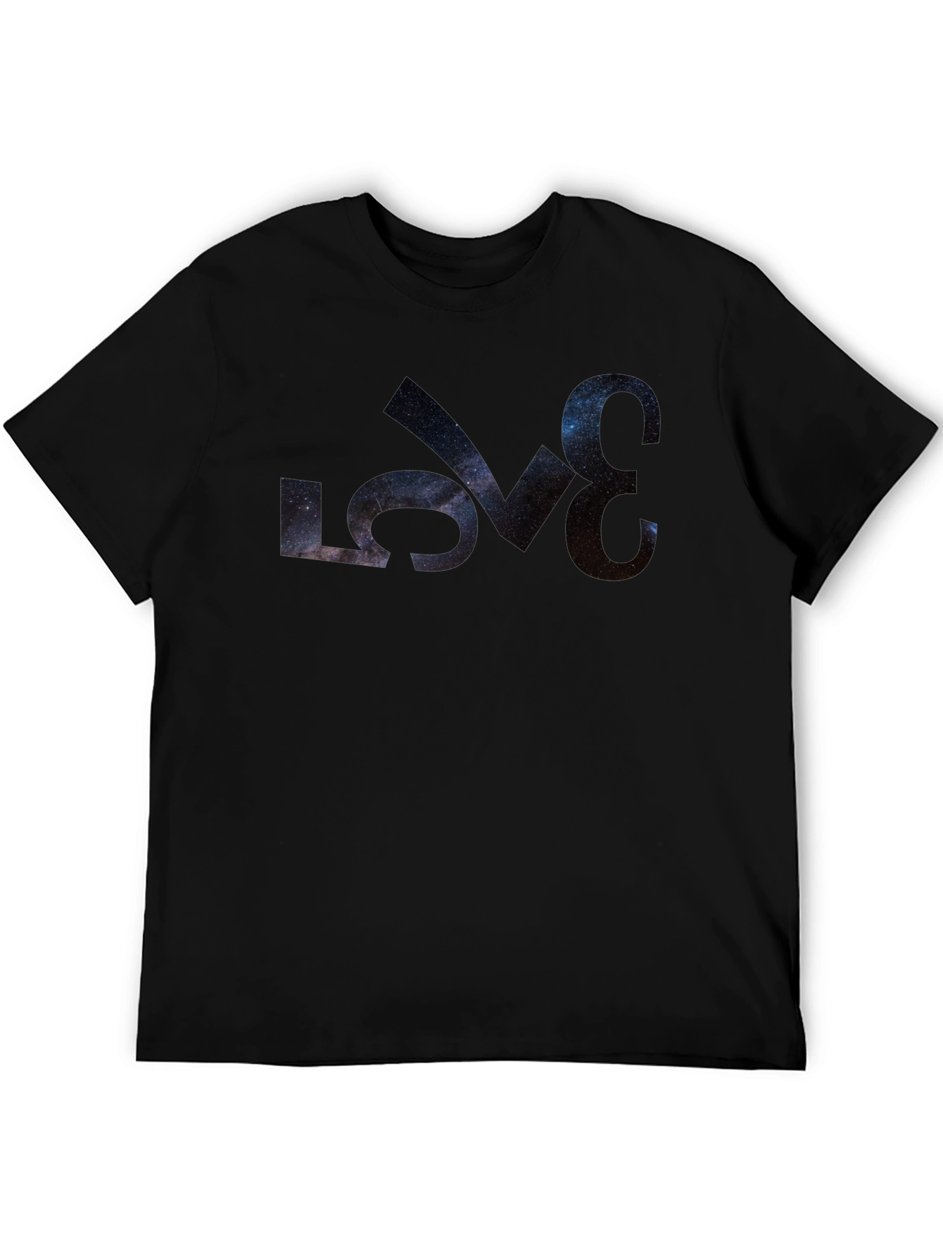 Galaxy LOVE Graphic Black T-Shirt