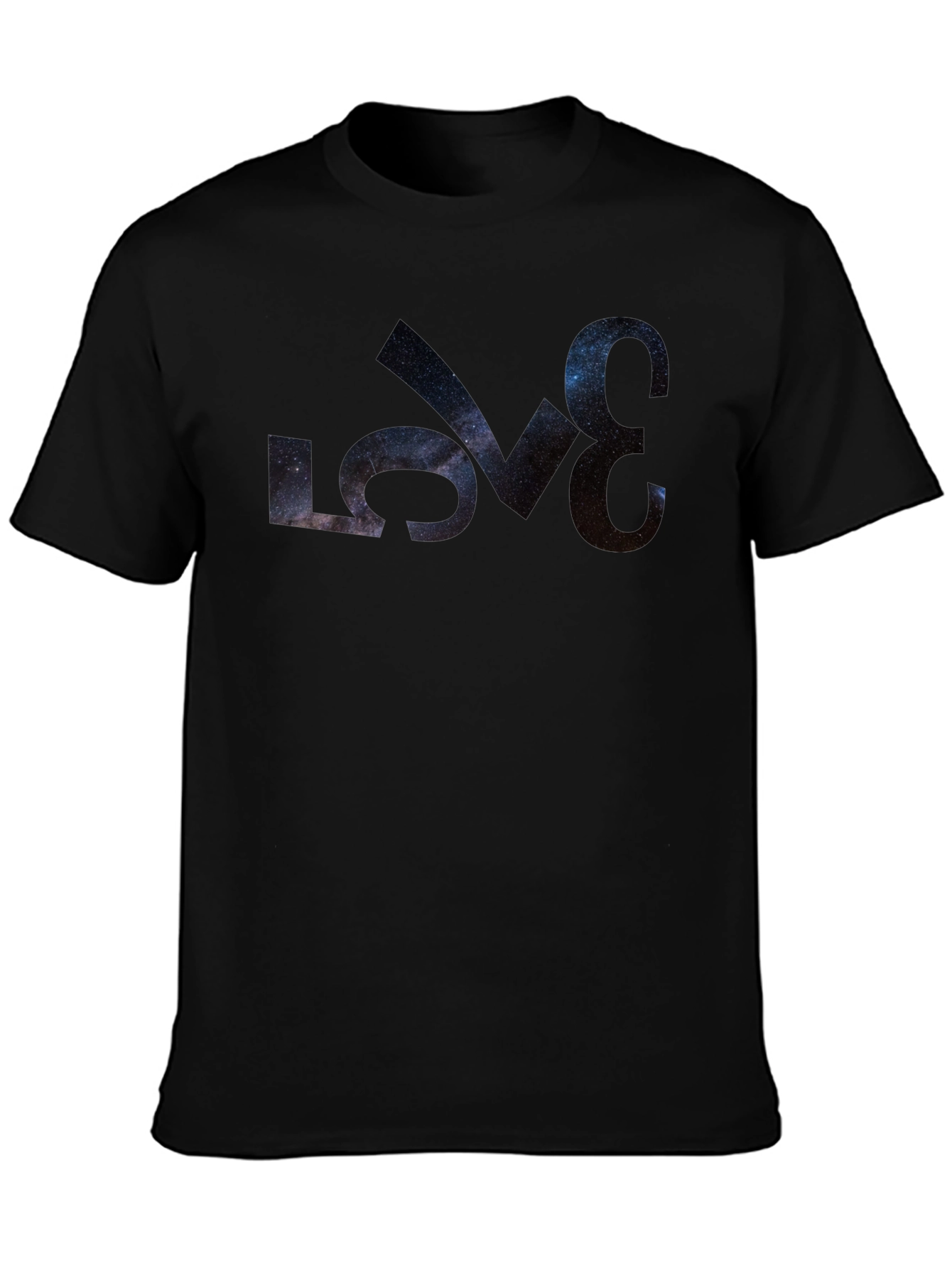 Galaxy LOVE Graphic Black T-Shirt