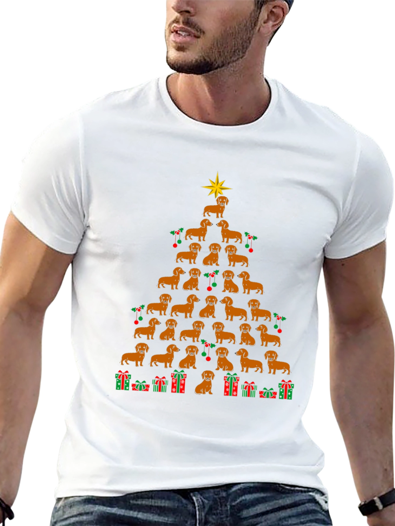 Dachshund Christmas Tree T-Shirt - Holiday Dog Tee