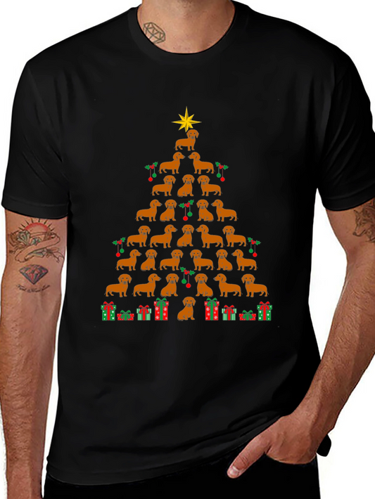 Dachshund Christmas Tree T-Shirt - Holiday Dog Tee