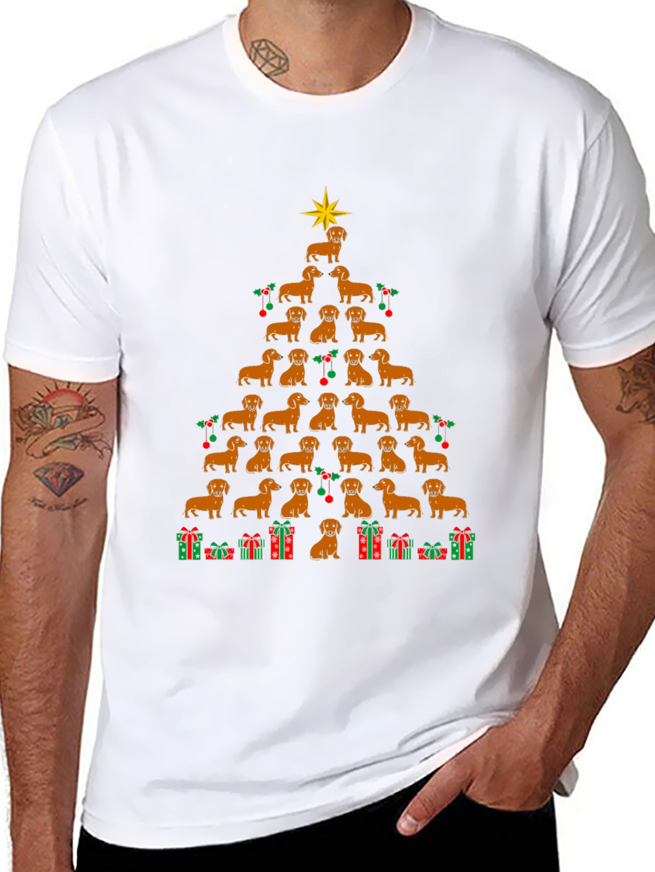 Dachshund Christmas Tree T-Shirt - Holiday Dog Tee