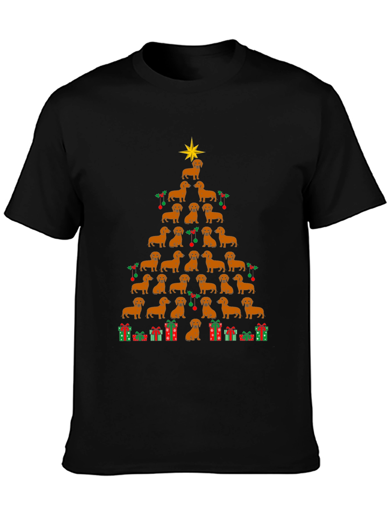 Dachshund Christmas Tree T-Shirt - Holiday Dog Tee