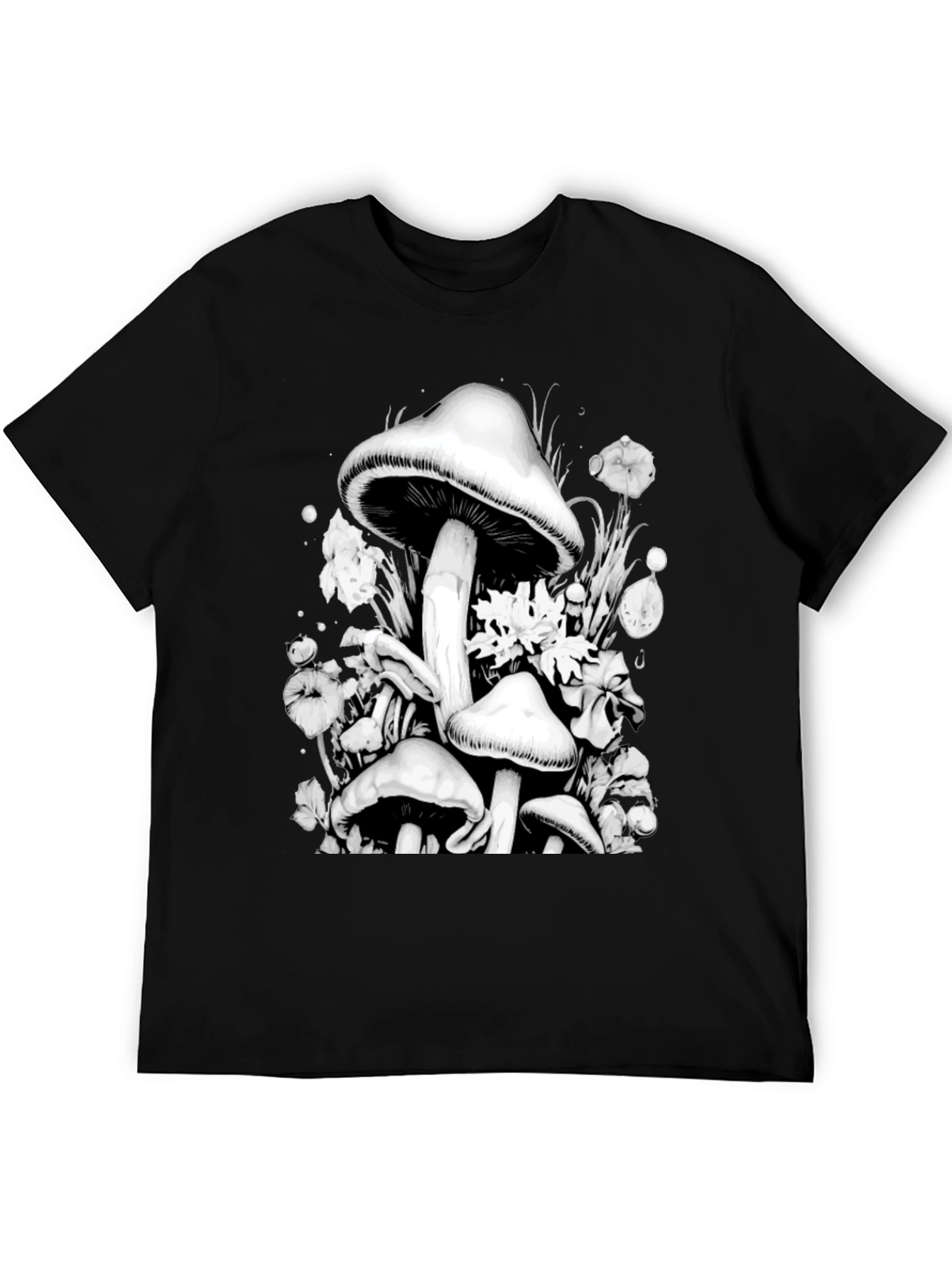 Mushroom Graphic Black T-Shirt