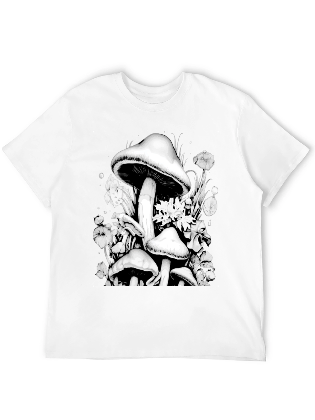 Mushroom Graphic Black T-Shirt