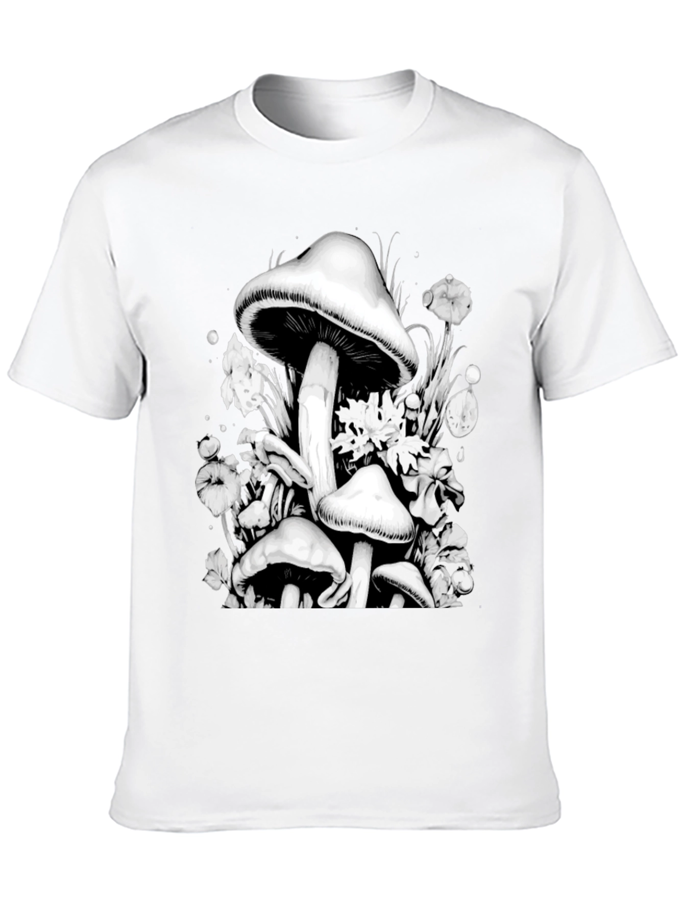 Mushroom Graphic Black T-Shirt
