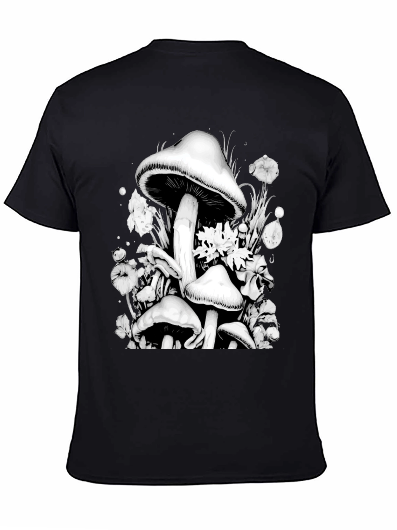 Mushroom Graphic Black T-Shirt