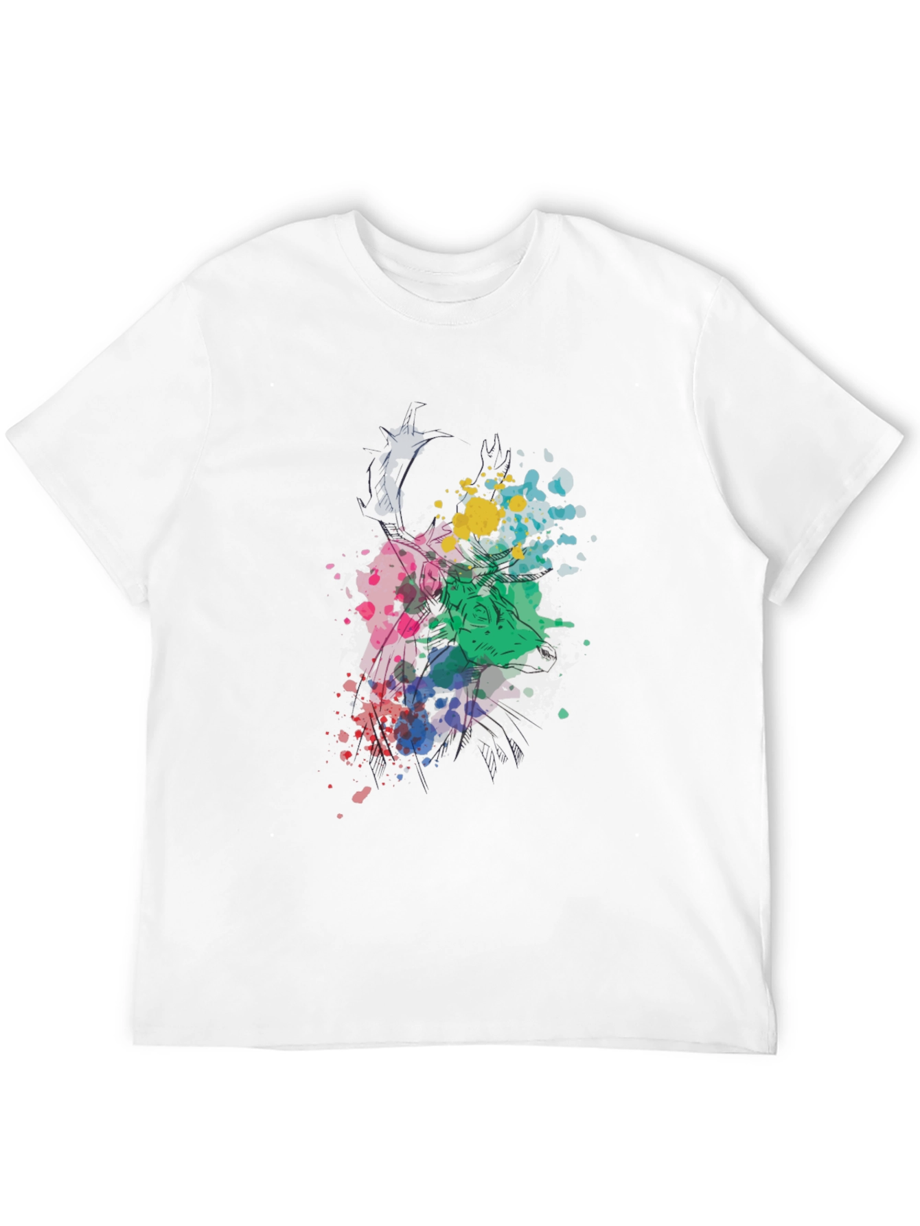 Abstract Splatter Graphic Black T-Shirt