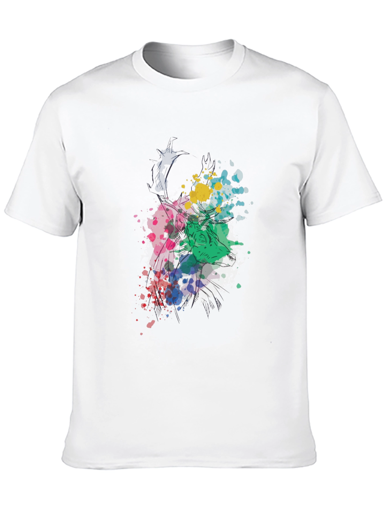 Abstract Splatter Graphic Black T-Shirt