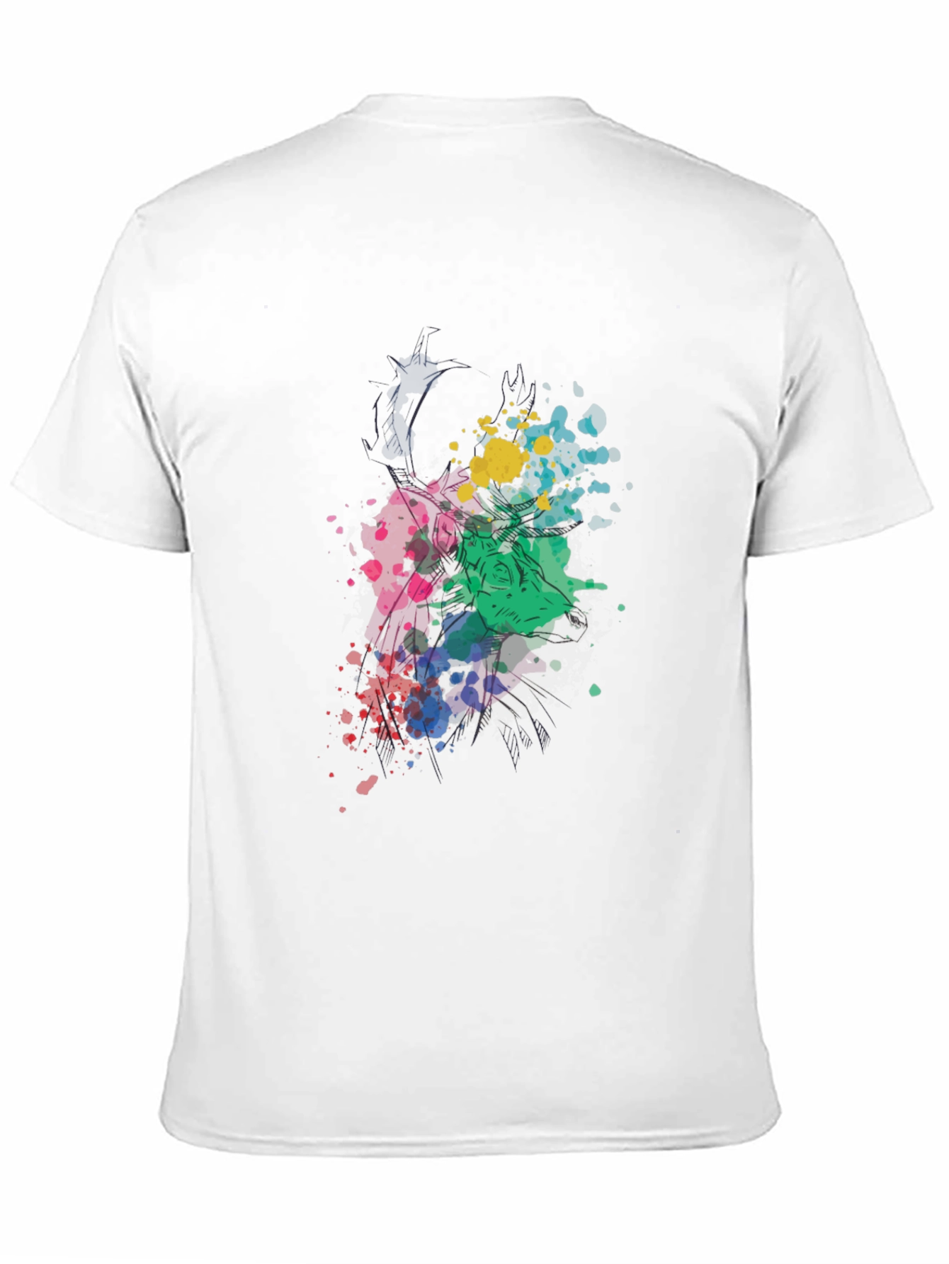 Abstract Splatter Graphic Black T-Shirt