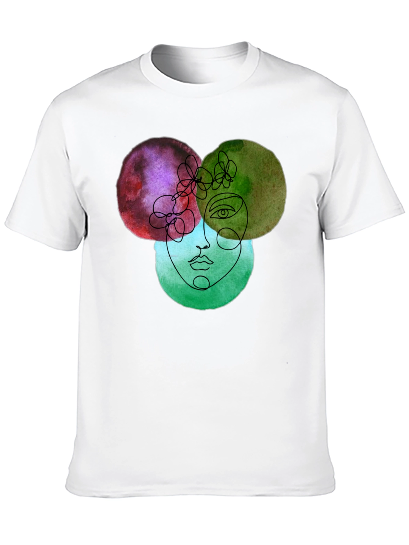 Abstract Face Graphic Tee - Unisex Soft Cotton T-Shirt