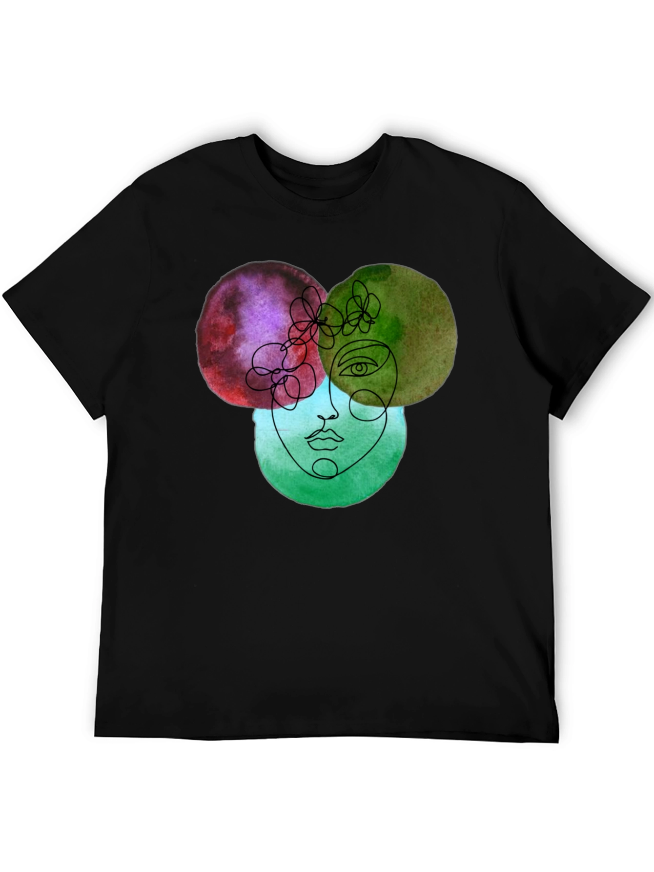 Abstract Face Graphic Tee - Unisex Soft Cotton T-Shirt