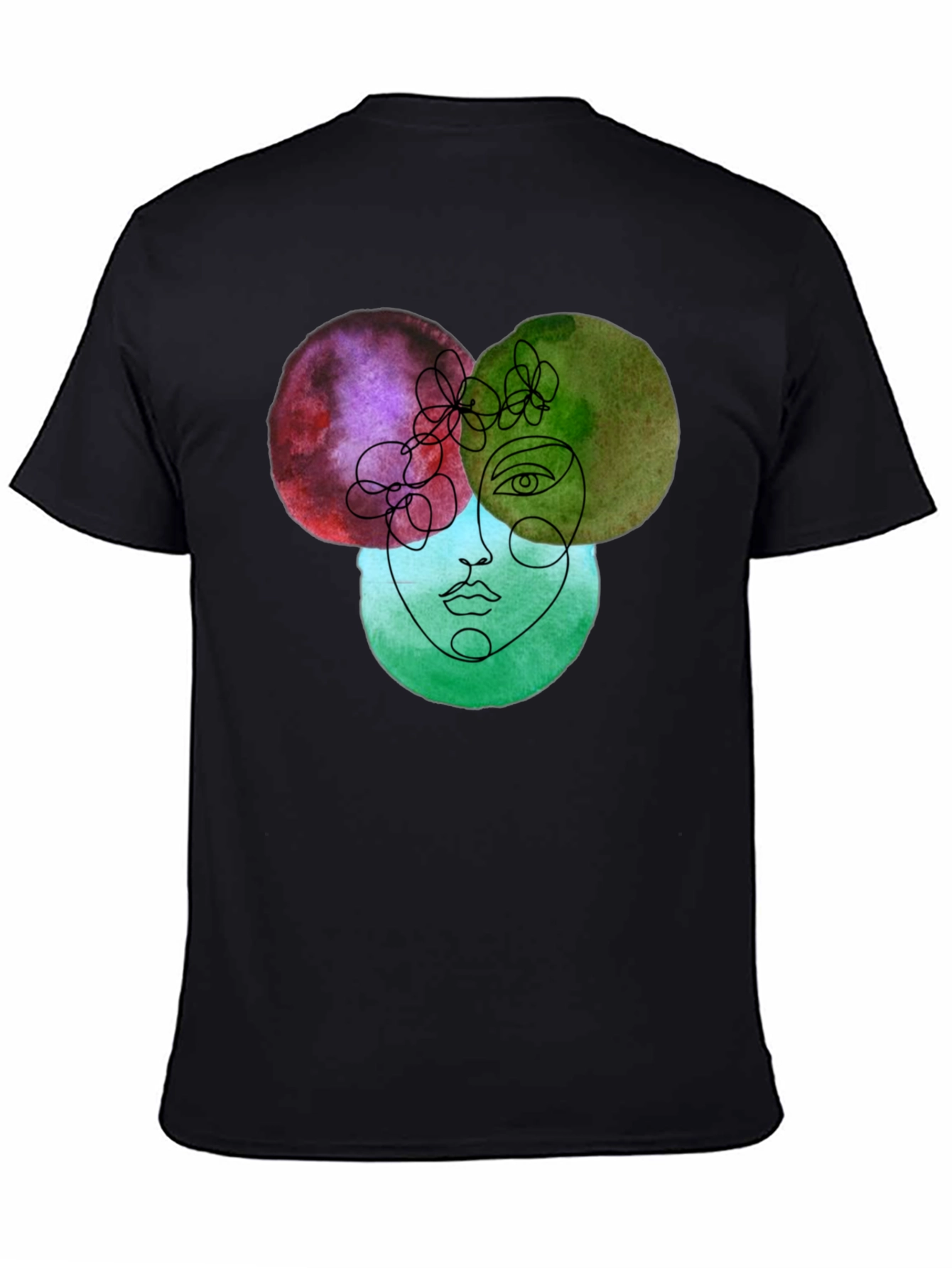Abstract Face Graphic Tee - Unisex Soft Cotton T-Shirt