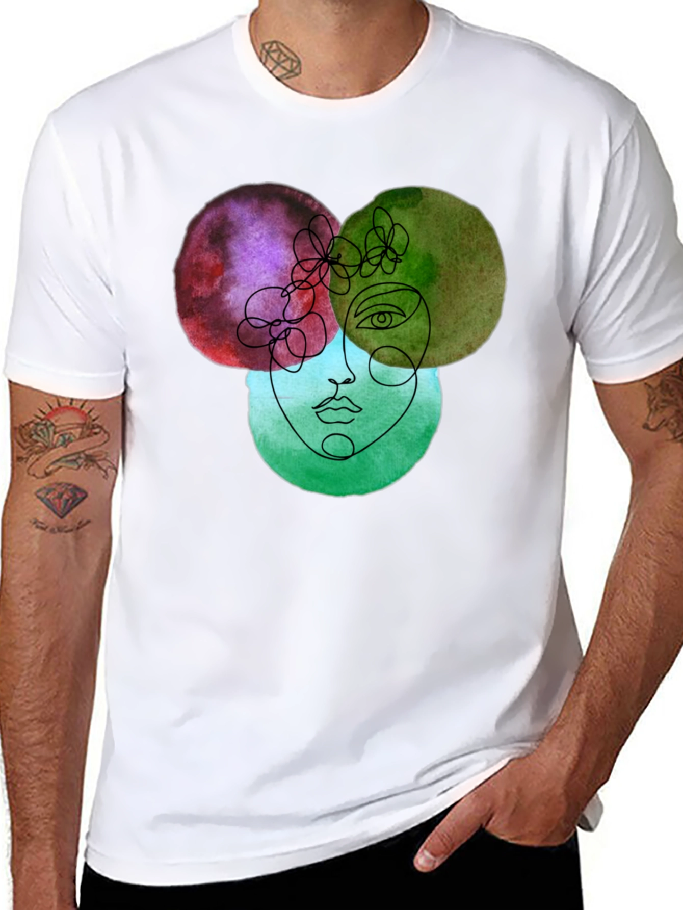Abstract Face Graphic Tee - Unisex Soft Cotton T-Shirt