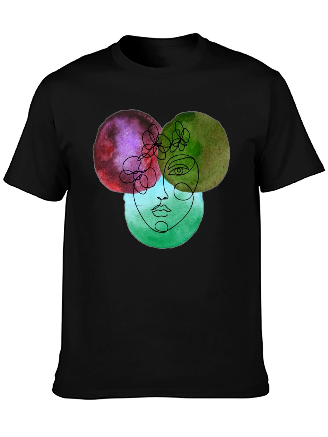Abstract Face Graphic Tee - Unisex Soft Cotton T-Shirt