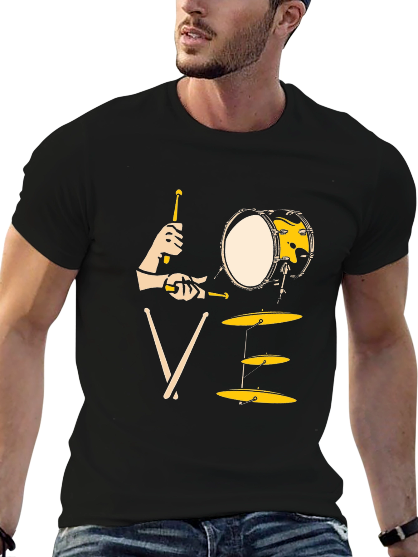 Drummer Love T-Shirt: Black Music Tee