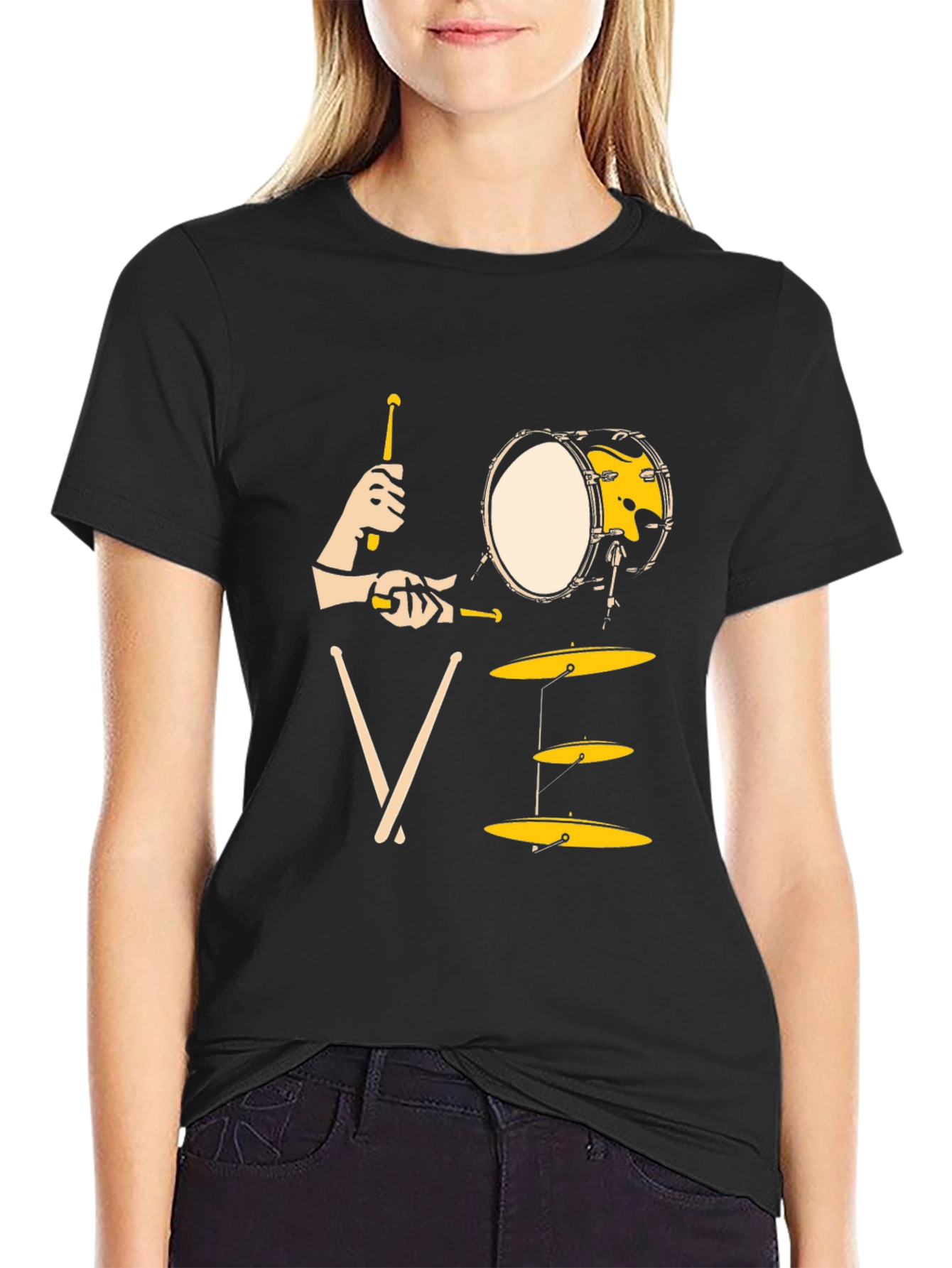 Drummer Love T-Shirt: Black Music Tee