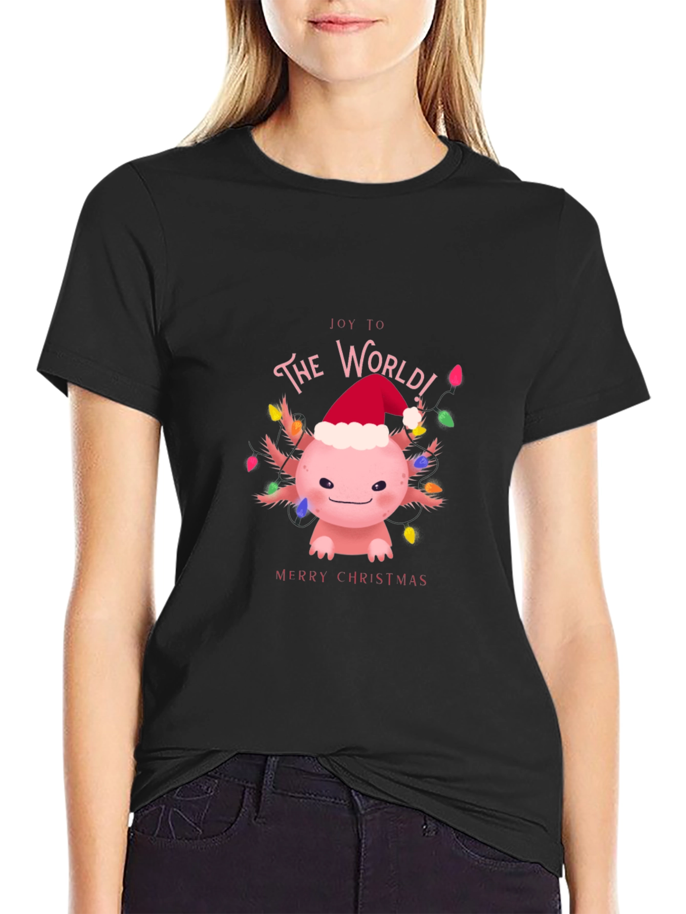 Joy to The World Axolotl Christmas T-Shirt