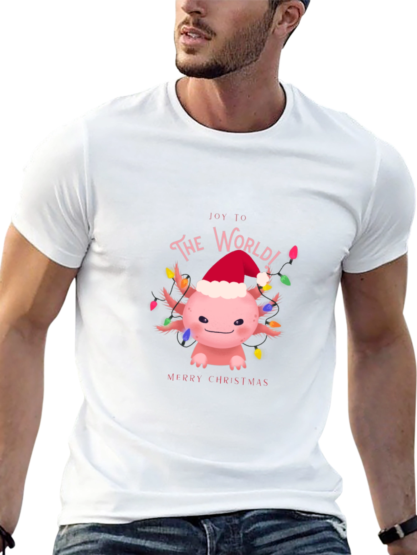 Joy to The World Axolotl Christmas T-Shirt