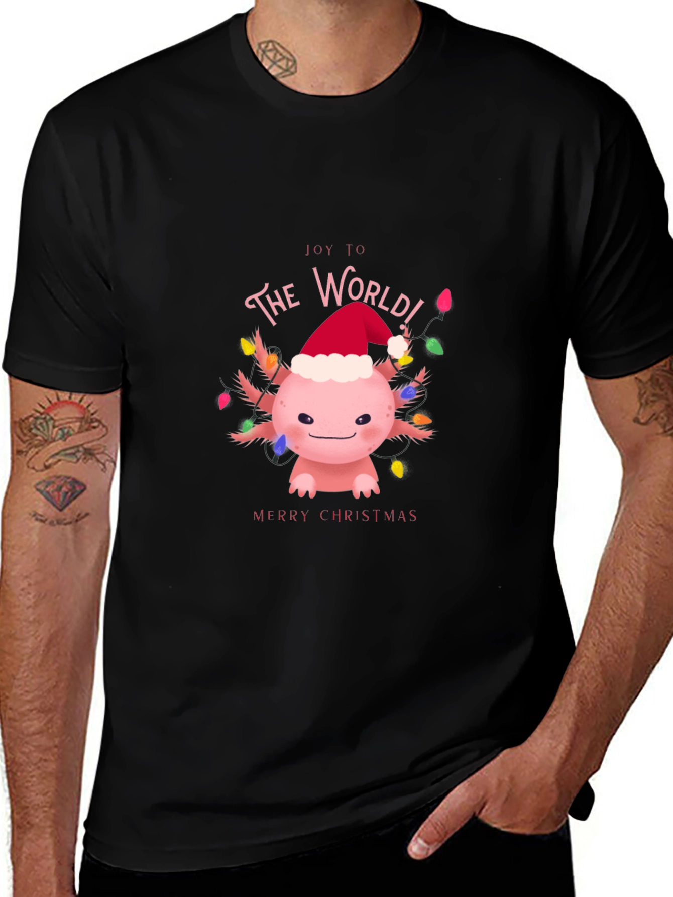 Joy to The World Axolotl Christmas T-Shirt